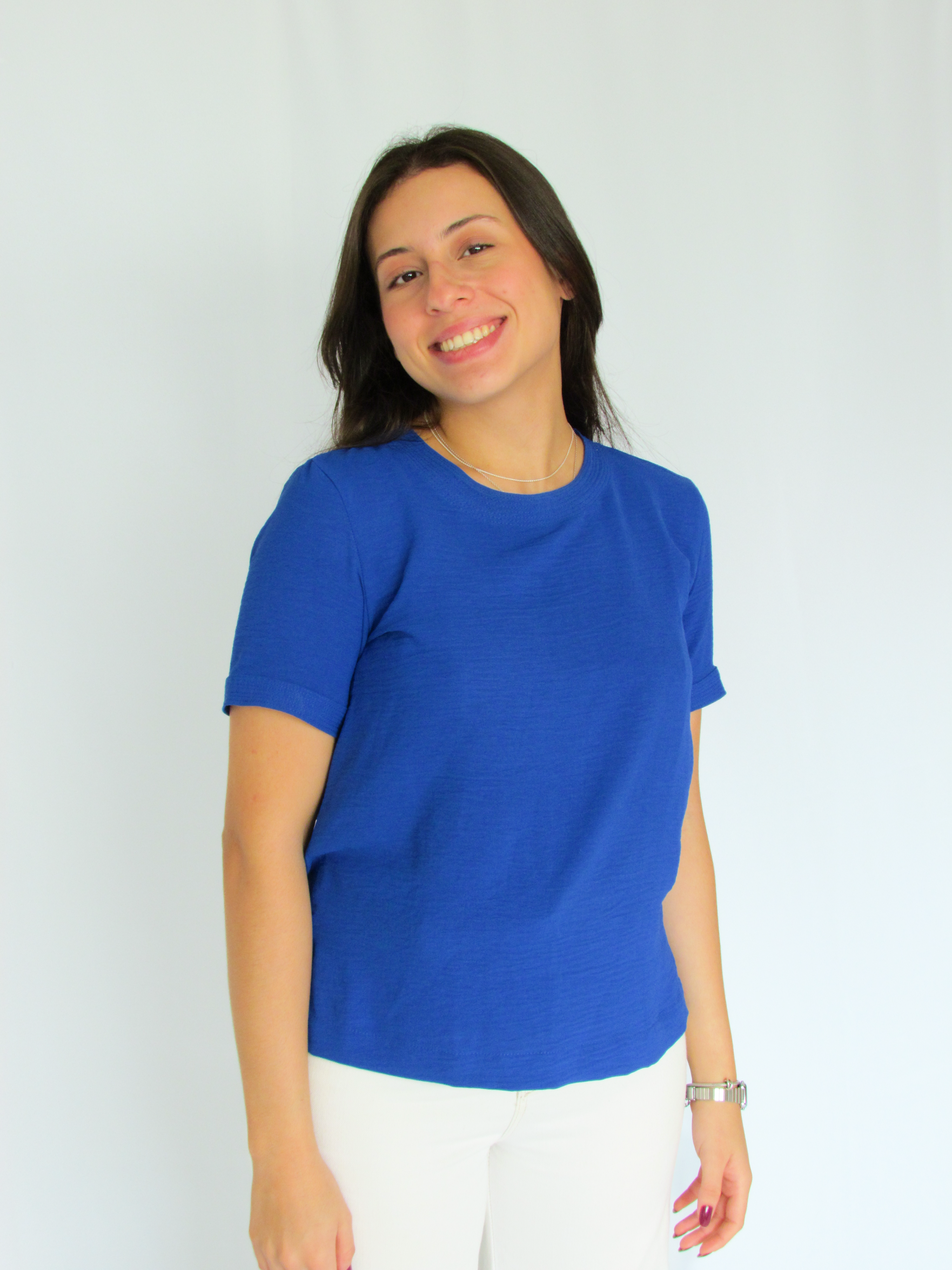 Blusa Azul Renner P - 100% polliester - manga curta