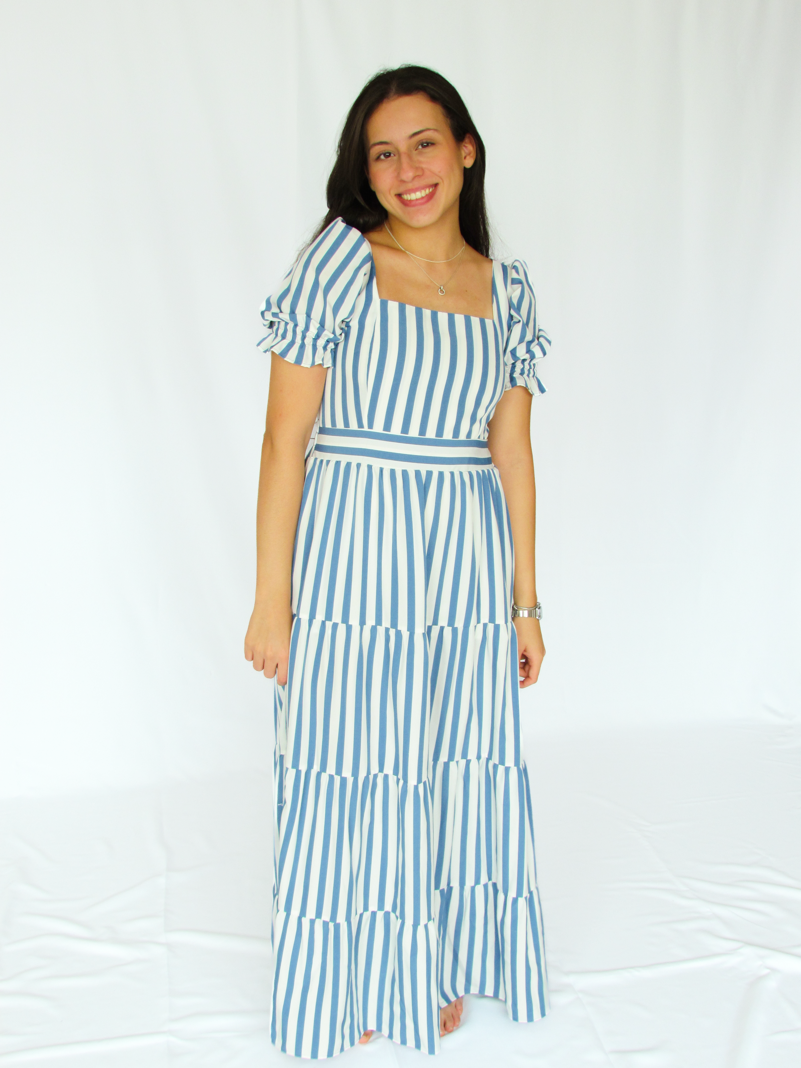 Vestido Longo Listrado - M