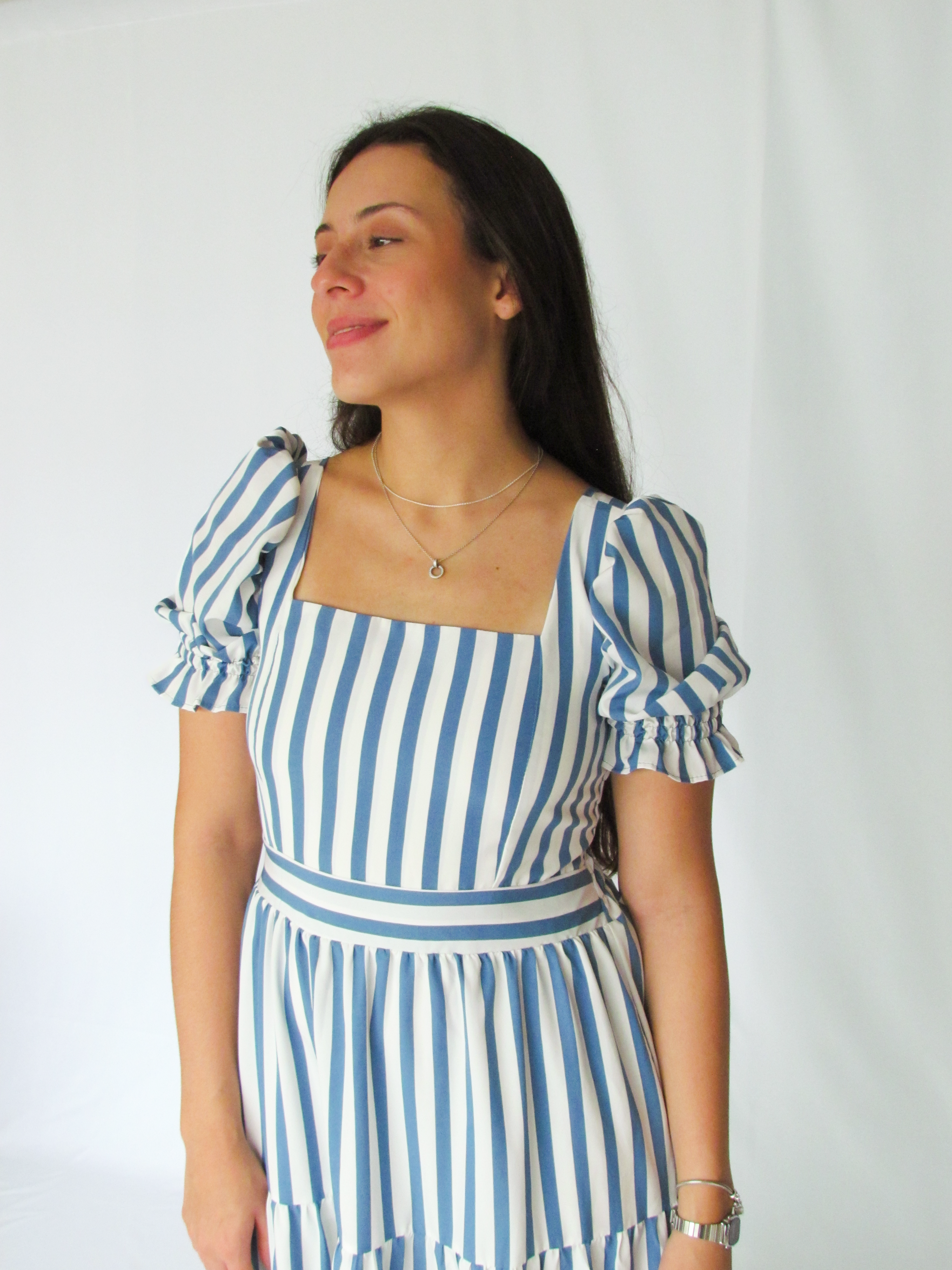 Vestido Longo Listrado - M