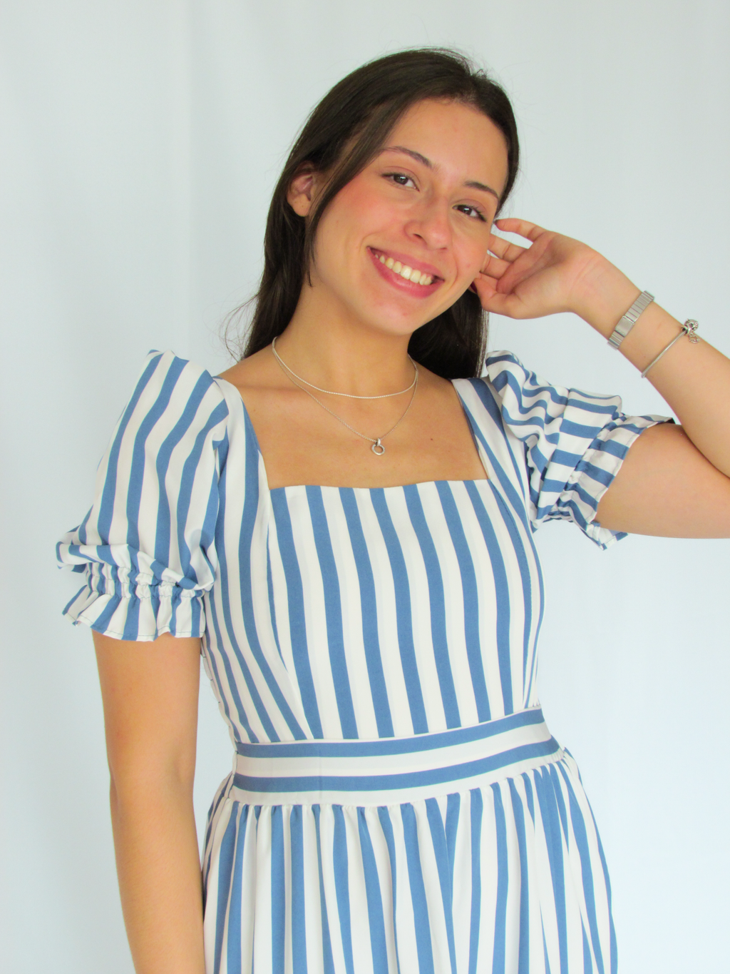 Vestido Longo Listrado - M