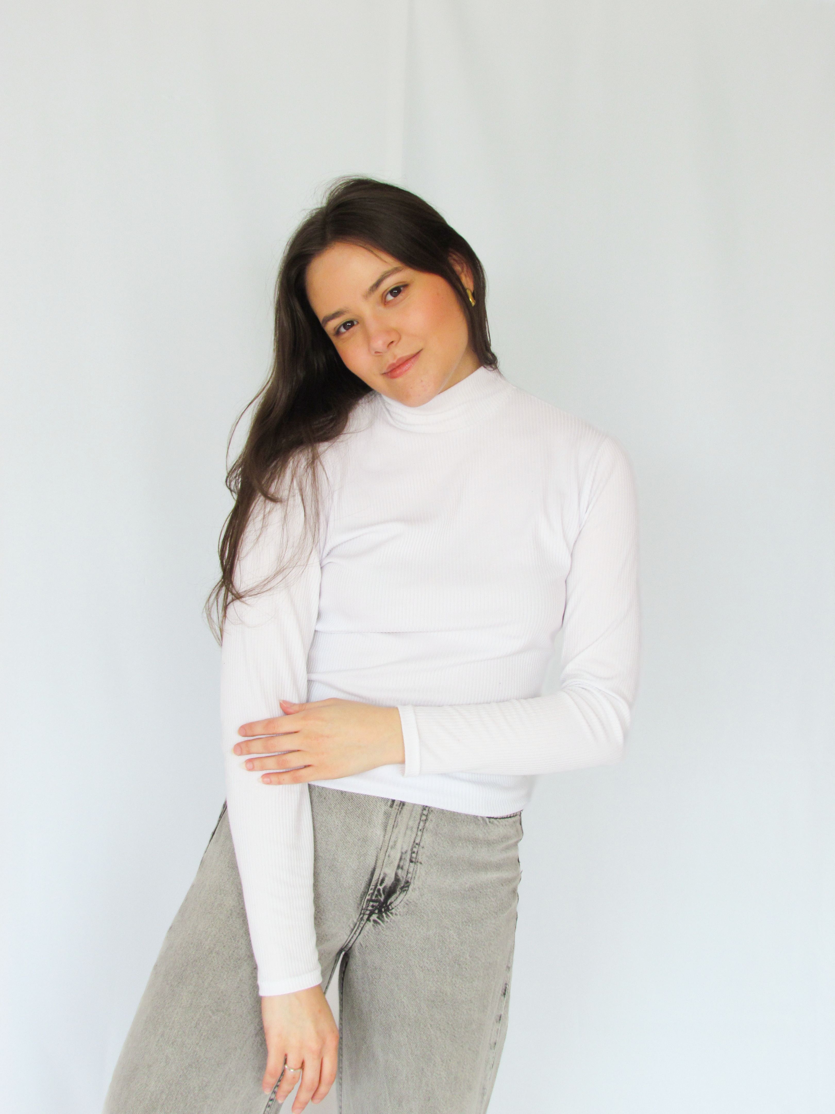 Blusa Branca Manga Comprida M