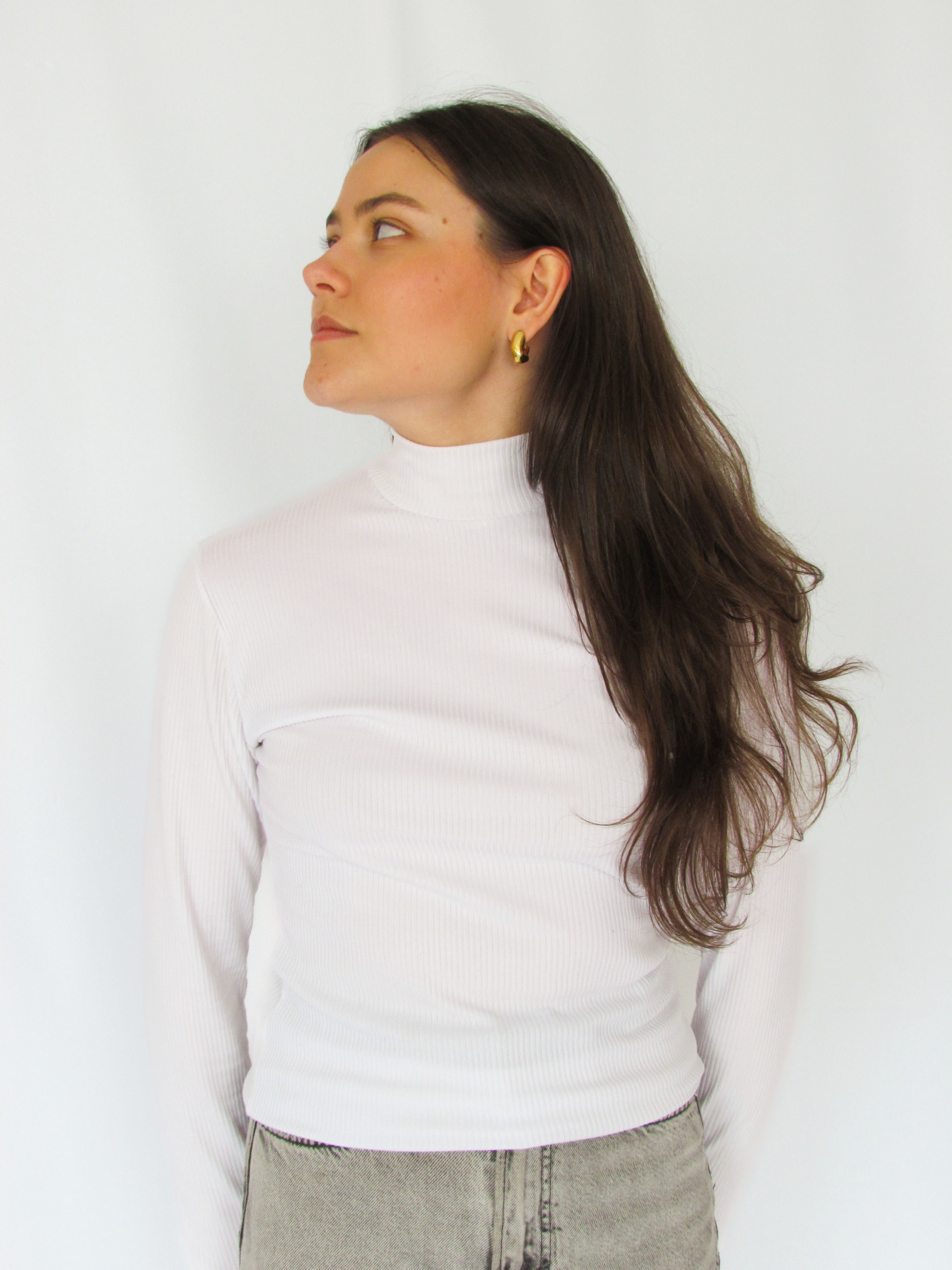 Blusa Branca Manga Comprida M