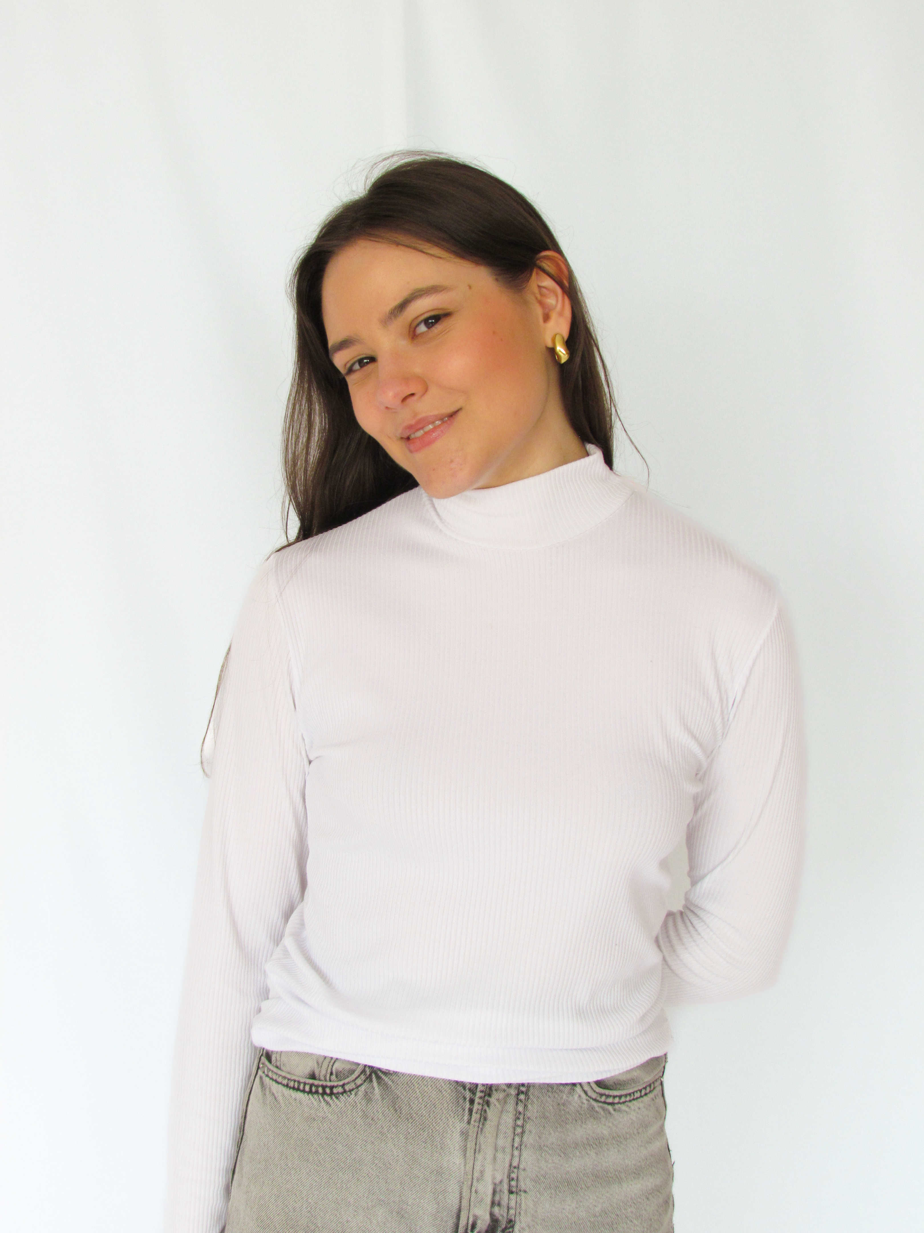 Blusa Branca Manga Comprida M